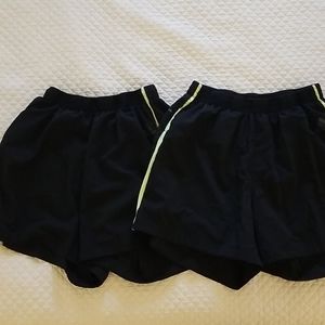 TWO pair Adidas running shorts 5" inseam